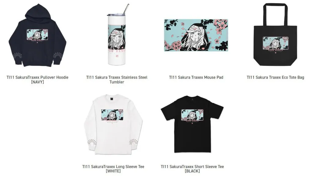 TI11’s merch collection has everything a Dota fan will want, including a pajama set Sakura Traxex TI11 merch collection