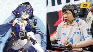 Genshin Impact's Layla next to DRX BeryL at Worlds 2022