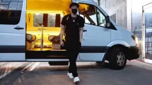 OpTic Gaming's Marved walking to Valorant Champions 2022 venue wearing white Crocs