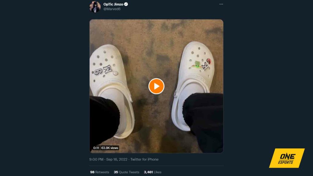 Marved's video of his Crocs shoes on Twitter