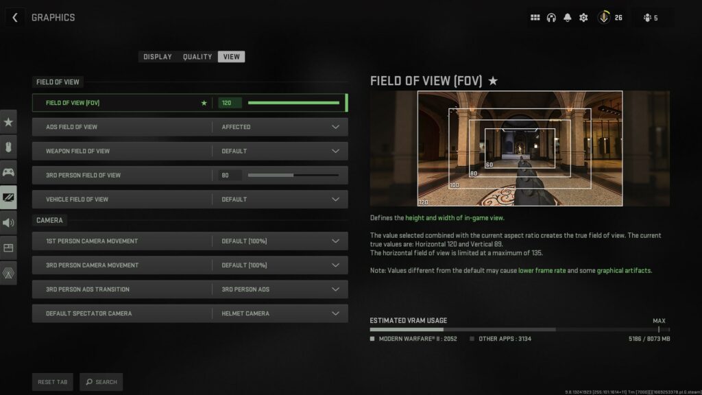 Configuración de FOV en Warzone 2.0