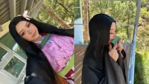 Bella Poarch slays in bhie-utiful Nezuko cosplay