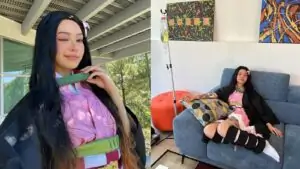 Bella Poarch slays in bhie-utiful Nezuko cosplay