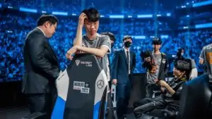 Gen.G at Worlds 2022 after getting eliminated at the semifinals against DRX