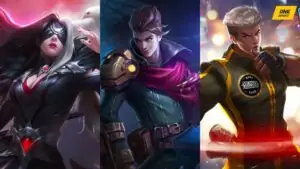 MLBB heroes Pharsa, Claude, and Chou