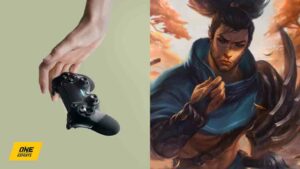 Hand dropping PS console and Yasuo from League of Legends in ONE Esports featured image