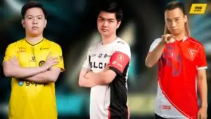 M4 World Championship players, ONIC Esports' Drian, Blacklist International's Wise, and Falcon Esports' JustiN