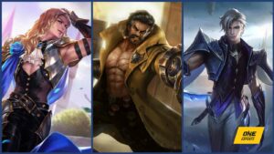 Mobile Legends heroes Lancelot, Roger, and Aamon in ONE Esports featured image