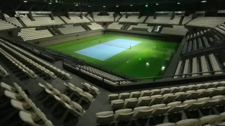 M4 World Championship knockout stage venue Tennis Indoor Senayan