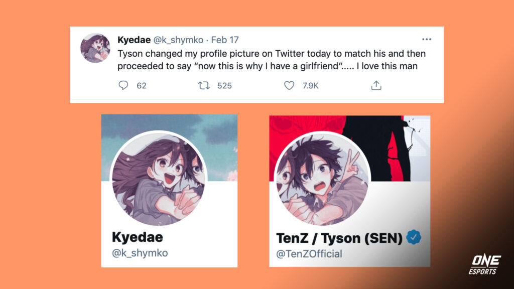 TenZ and Kyedae's Twitter accounts