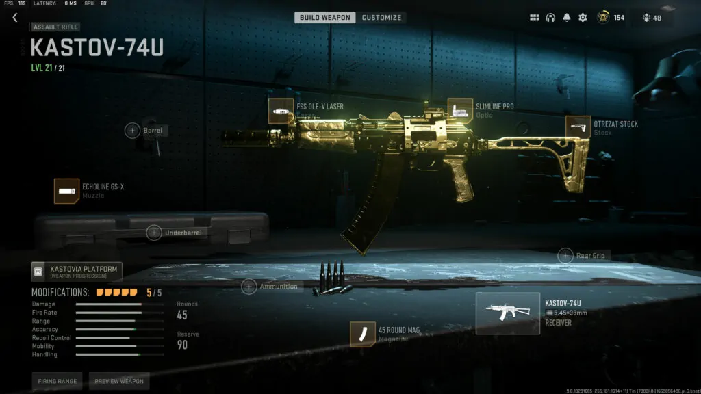 El mejor equipamiento de Kastov-74U de Call of Duty Warzone 2.0