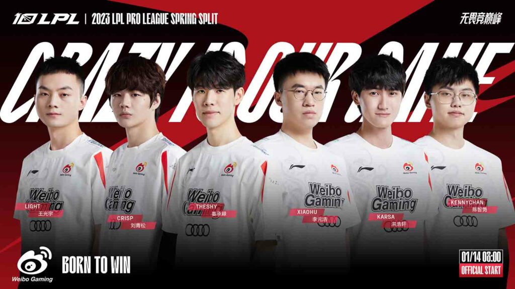 Weibo Gaming's roster for LPL Spring 2023