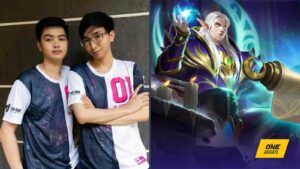 Blacklist International's Wise and OhMyV33nus with MLBB hero Estes in ONE Esports featured image