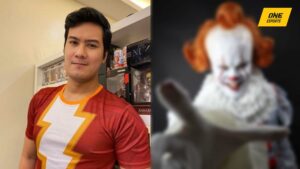 Prince De Guzman next to his Pennywise cosplay