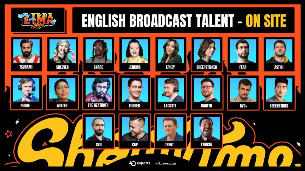 Full list of English broadcast talent at the Lima Major ONE Esports