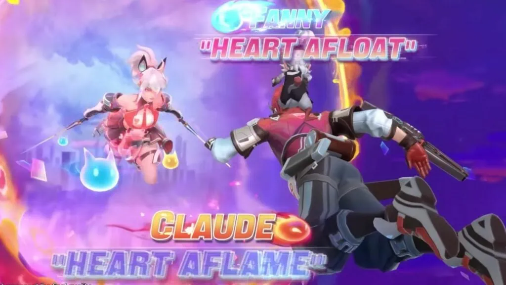 Skins de personajes de Heart Afloat Flanny y Heart Aflame Claude MLBB para el Día de San Valentín