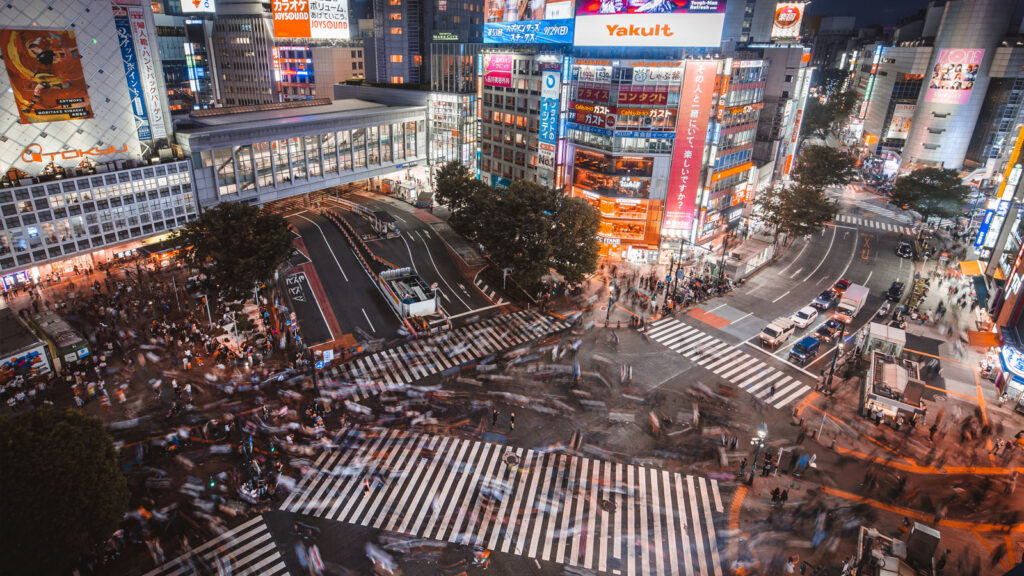 Traversée De Shibuya Au Japon