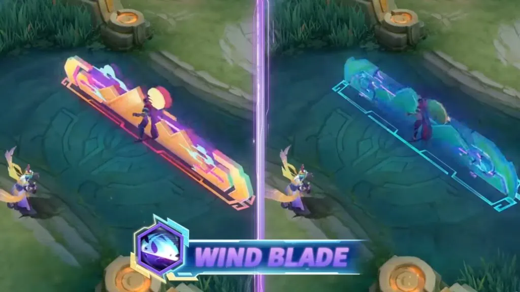 Mobile Legends: aspecto Bang Bang, primera habilidad del Guardián del Valle de los Vientos, Wind Blade