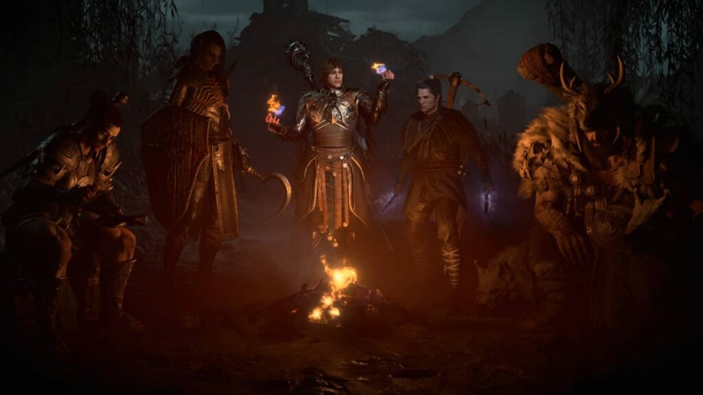 La pantalla de selección de personajes de Diablo 4