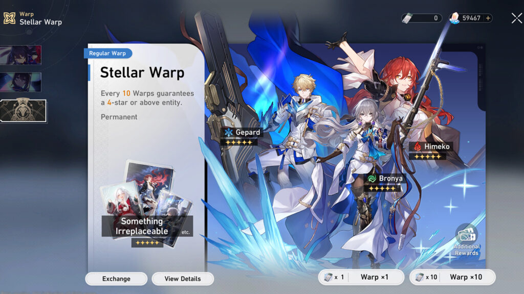 Stellar Warp Regular Warp banner in Honkai Star Rail beta