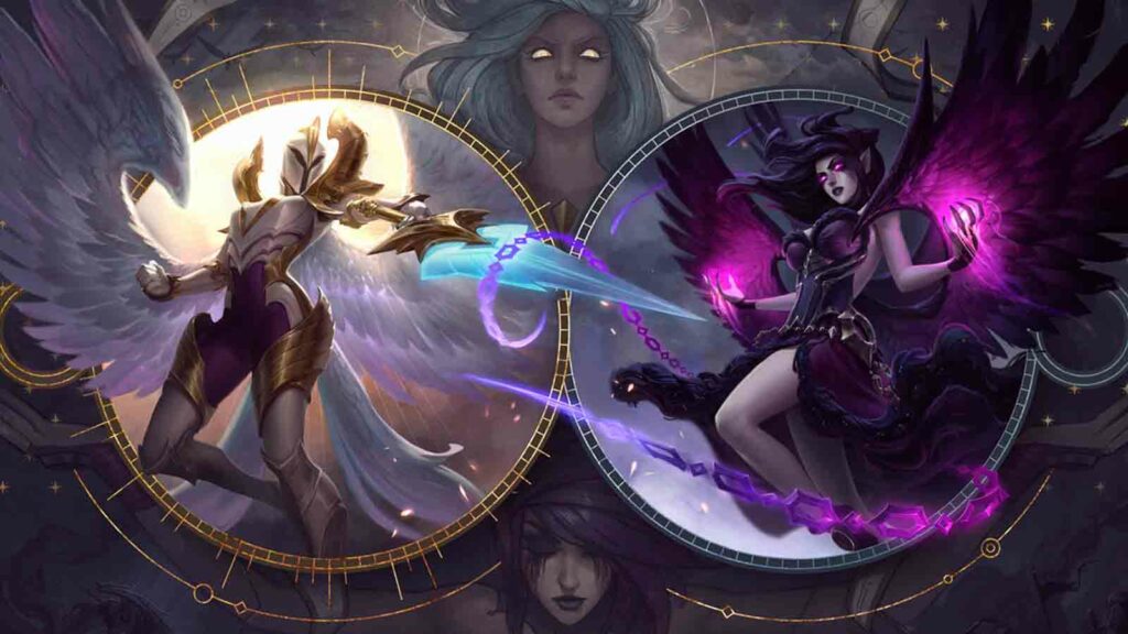 Kayle and Morgana in League of Legends official wallpaper