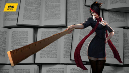 A bunch of books and Headmistress Fiora from League of Legends in ONE Esports featured image