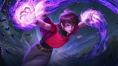 Orochi Chris King of Fighters Dyrroth skin in Mobile Legends official wallpaper