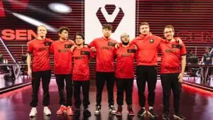 Sentinels celebrates VCT Americas super week victory versus MIBR