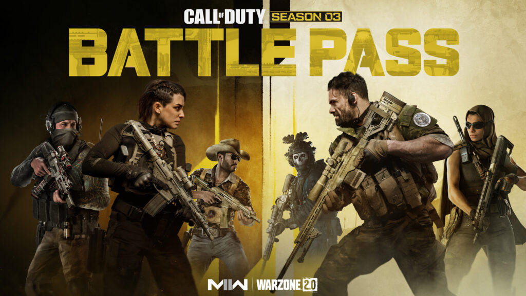 Gráfico del pase de batalla de Call of Duty con los nuevos operadores de la temporada 3