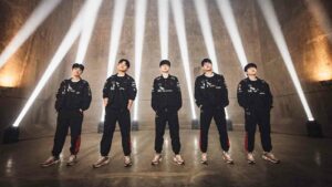 T1 at LCK Sp9ring 2023 finals photoshoot