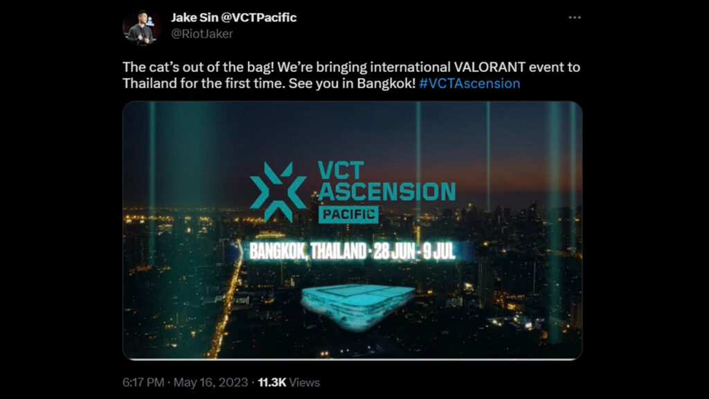 The inaugural VCT Ascension Pacific 2023 is heading to Thailand