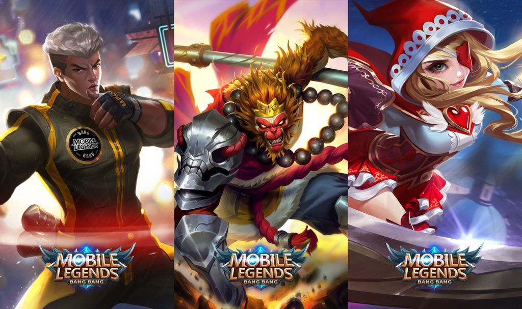 Mobile Legends: Bang Bang fighter heroes Chou, Sun, and Ruby