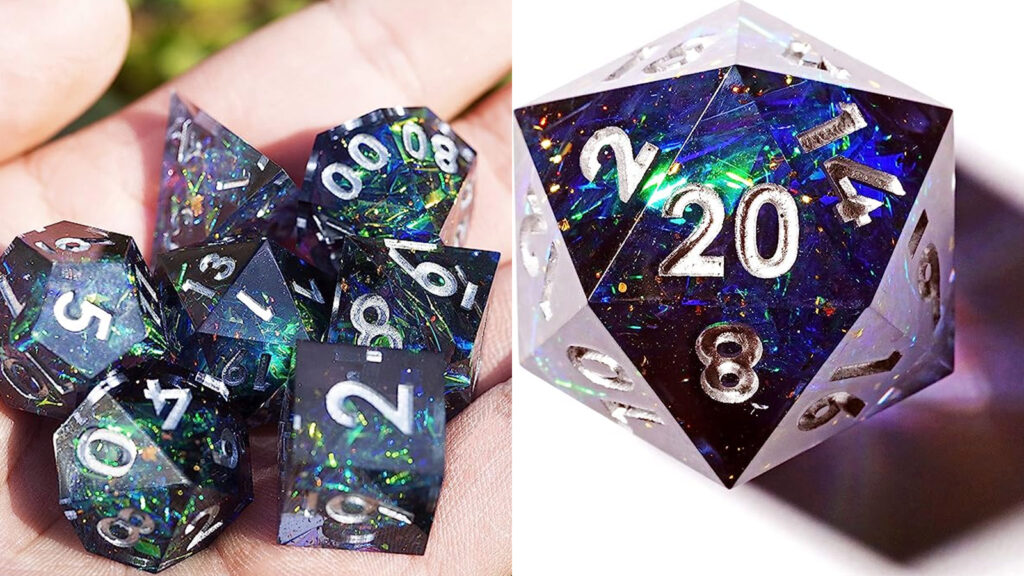 Galaxy-themed DND dice set