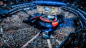 SAN FRANCISCO, CALIFORNIA - NOVEMBER 05: A general view of atmosphere at the League of Legends World Championship Finals on November 5, 2022 in San Francisco, CA.