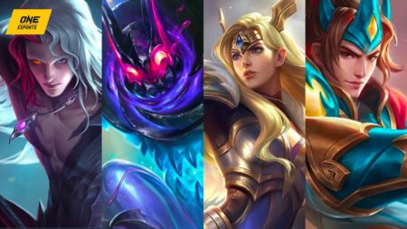 Mobile Legends: Bang Bang EXP lane heroes Arlott, Gloo, Freya, and Zilong