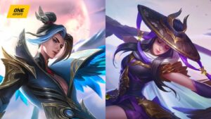 Splash art of Serene Plume Ling and Skylark Fanny, two of the best split push heroes in Mobile Legends: Bang Bang