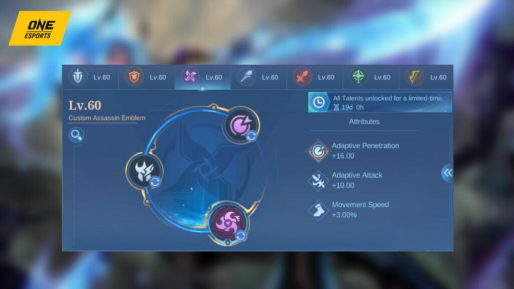 Emblema y talentos recomendados para Karina en Mobile Legends