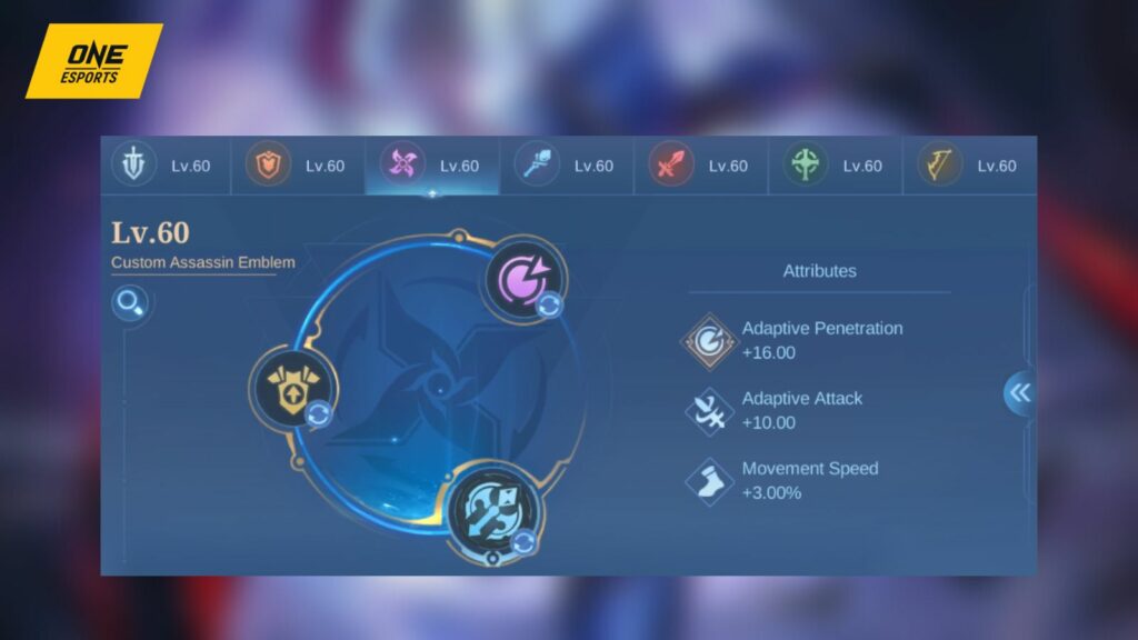 Recommended emblem set for Saber in Mobile Legends