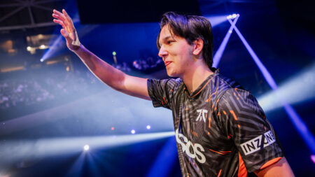 Leo "Leo" Jannesson of Fnatic is seen onstage after victory against Evil Geniuses at VALORANT Masters Tokyo Brackets Stage at Tipstar Dome Chiba on June 21, 2023 in Tokyo, Japan