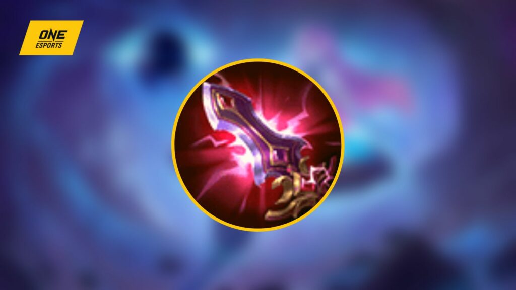 Divine Glaive, another magic item in Mobile Legends for Novaria, shown in the background