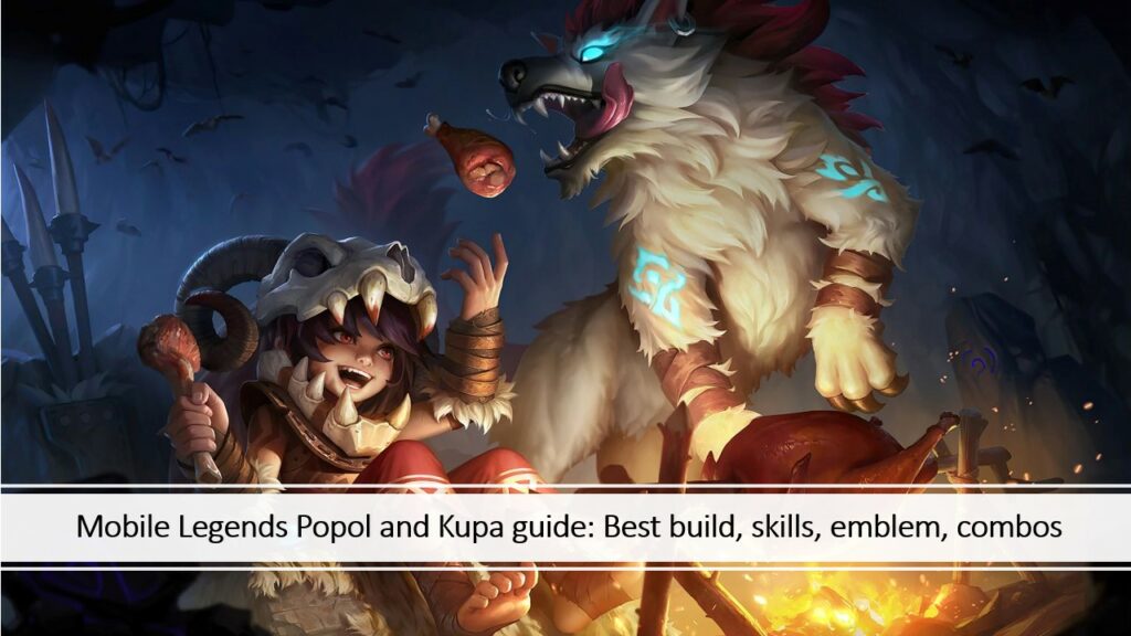 Mobile Legends: Fondo de pantalla de Bang Bang Tribal Howl Popol y Kupa con enlace a la guía del héroe