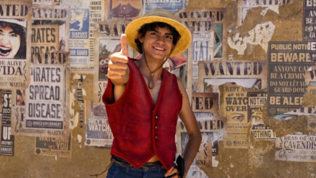 Inaki Godoy as Monkey D. Luffy in the set of One Piece live action