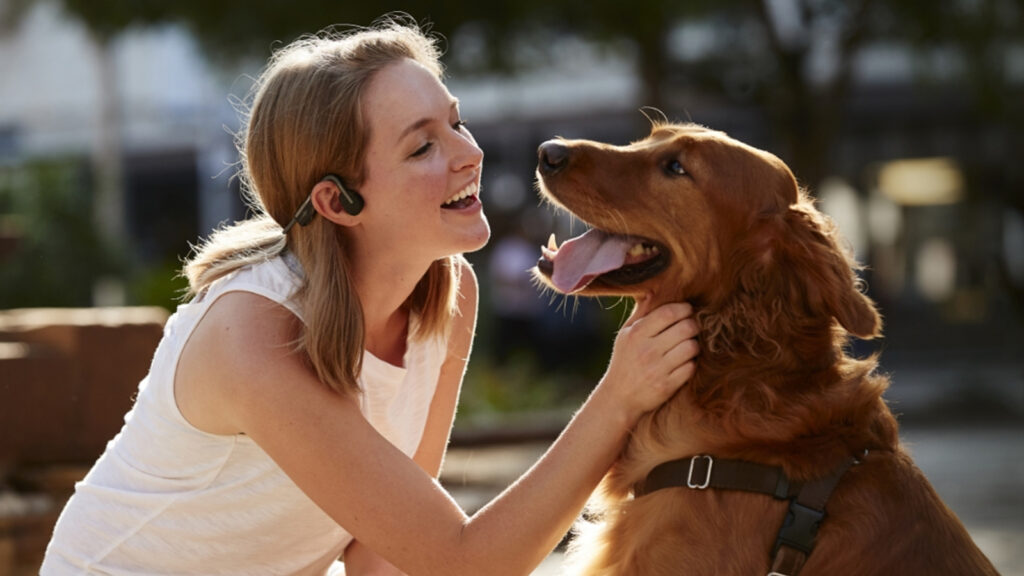SHOKZ OpenMove - Auriculares deportivos Bluetooth de oído abierto - Auriculares inalámbricos de conducción ósea - Resistentes al sudor para correr y hacer ejercicio, con paquete de pegatinas (gris)