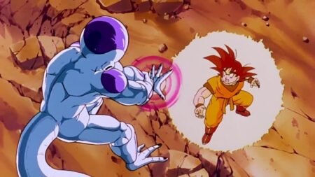 Battle between Goku and Frieza in Dragon Ball Z