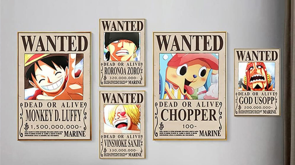 OP Pirate Anime Wanted Posters, New Edition, 28.5cm×19.5cm, Luffy 1.5 Billion, Pack of 24