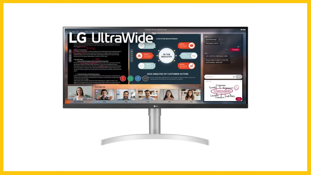 Imagen promocional del monitor LG 34WN650-W UltraWide tomada del sitio web oficial de LG