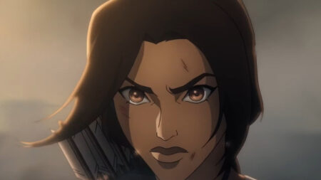 Screenshot taken from the first Tomb Raider anime trailer from Netflix