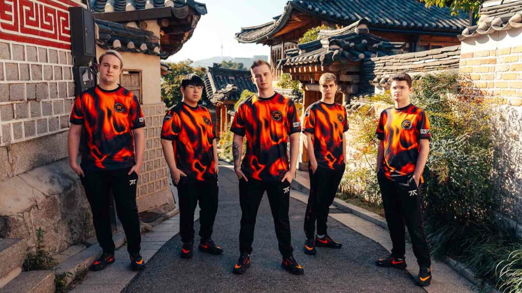 Fnatic at the League of Legends World Championship 2023 Swiss Features Day on October 17, 2023 in Seoul, South Korea