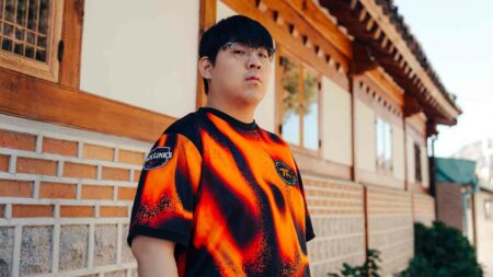 Oh "Hoah" Hyeon-Tael of Fnatic at the League of Legends World Championship 2023 Swiss Features Day on October 17, 2023 in Seoul, South Korea