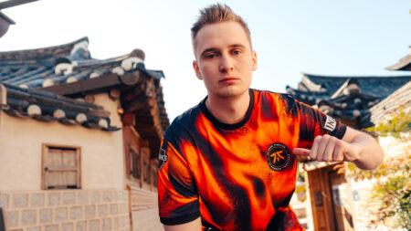 Marek "Humanoid" Brazda of Fnatic at the League of Legends World Championship 2023 Swiss Features Day on October 17, 2023 in Seoul, South Korea.